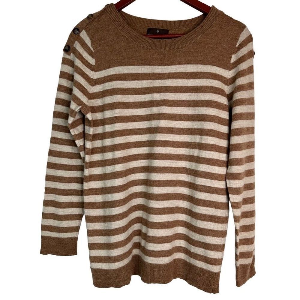 Fenn Wright Manson 100% Merino Wool Striped Sweater Womens Large Modern Preppy